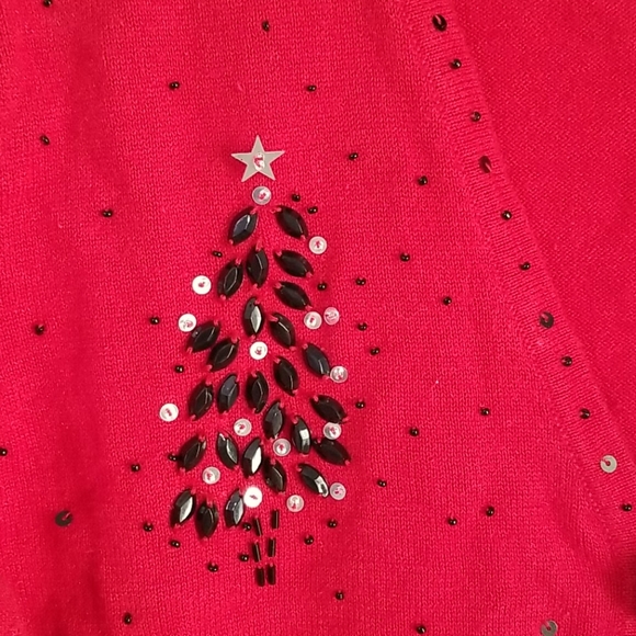 Beaded Christmas cardigan sweater - Picture 3 of 8